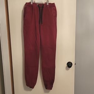 Team LTD ladies maroon distressed joggers